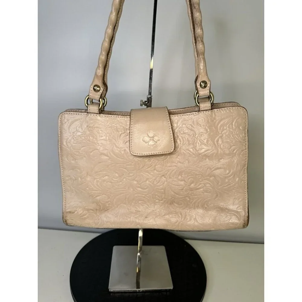 Patricia Nash Rienzo Satchel Tooled Leather Purse - Light Pink Pre-owned - Picture 2 of 12